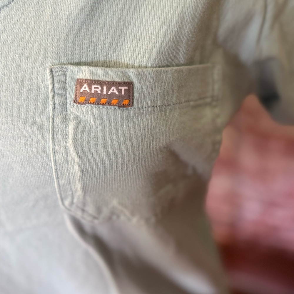 Ariat Sage Green Short Sleeve Tee with Chest Pocket